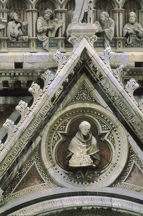 Framed Print : Duomo di Siena. 1150-1380. ITALY. TUSCANY. Siena. Cathedral. Sculpture of the faade, work by Giovanni Pisano (1284-1299). Gothic art. Sculpture Framed Print : Duomo di Siena. 1150-1380. ITALY. TUSCANY. Siena. Cathedral. Sculpture of the faade, work by Giovanni Pisano (1284-1299). Gothic art. Sculpture