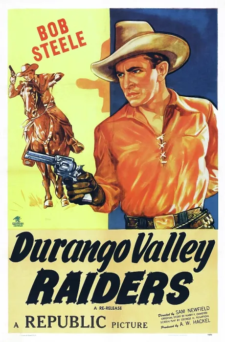 Framed Print : DURANGO VALLEY RAIDERS, US poster, Bob Steele, 1938 Framed Print : DURANGO VALLEY RAIDERS, US poster, Bob Steele, 1938