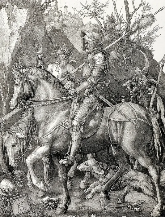 Framed Print : DURER, Albrecht (1471-1528). Knight, Death, and the Devil. 1513. German school. Renaissance art. Engraving. FRANCE. Paris. Louvre Museum. - J