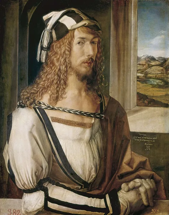 Framed Print : DURER, Albrecht (1471-1528). Self-portrait. 1498. Oil on wood. SPAIN. Madrid. Prado Museum. AISA / Everett Collection**US SALES ONLY** Framed Print : DURER, Albrecht (1471-1528). Self-portrait. 1498. Oil on wood. SPAIN. Madrid. Prado Museum. AISA / Everett Collection**US SALES ONLY**