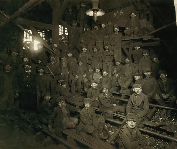 Framed Print : Dust covered Breaker Boys during a noon hour break at a South Pittston Pennsylvania Coal mine Framed Print : Dust covered Breaker Boys during a noon hour break at a South Pittston Pennsylvania Coal mine