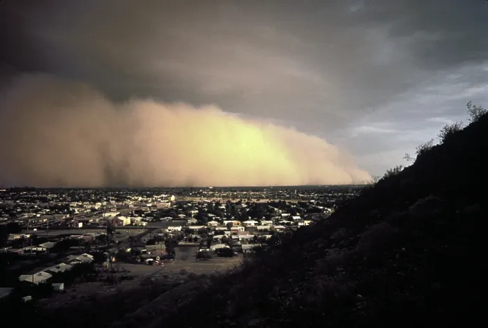Framed Print : Dust storm over Phoenix Arizona on Labor Day 1972. No rain had fallen in the area for 153 days Framed Print : Dust storm over Phoenix Arizona on Labor Day 1972. No rain had fallen in the area for 153 days