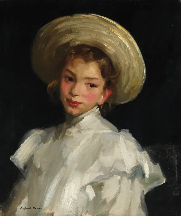 Framed Print : DUTCH GIRL IN WHITE, by Robert Henri, 1907, American painting, oil on canvas. Painted in summer 1907 when Henri traveleds to Haarlem, Netherlands, where Frans Hals was born Framed Print : DUTCH GIRL IN WHITE, by Robert Henri, 1907, American painting, oil on canvas. Painted in summer 1907 when Henri traveleds to Haarlem, Netherlands, where Frans Hals was born
