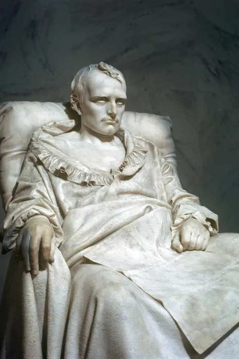 Framed Print : Dying Napoleon (Napoleone morente), by Vincenzo Vela, 1866, 19th Century, marble 145 cm high - France, Paris, Versailles. Detail