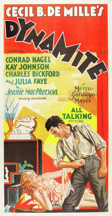 Framed Print : DYNAMITE, l-r: Kay Johnson, Conrad Nagel on US poster art, 1929