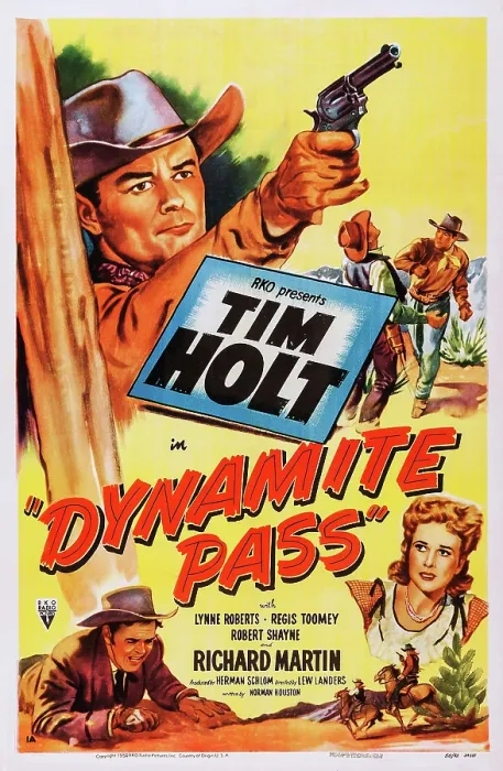 Framed Print : DYNAMITE PASS, top: Tim Holt, bottom l-r: Richard Martin, Lynne Roberts on poster art, 1950 Framed Print : DYNAMITE PASS, top: Tim Holt, bottom l-r: Richard Martin, Lynne Roberts on poster art, 1950