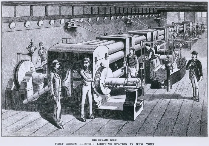 Framed Print : The Dynamo Room in the first Edison Electric Lighting Station at the Pearl Street in lower Manhattan in 1882 Framed Print : The Dynamo Room in the first Edison Electric Lighting Station at the Pearl Street in lower Manhattan in 1882
