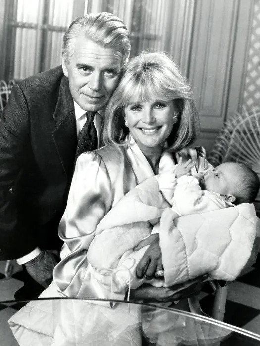 Framed Print : DYNASTY, from left, John Forsythe, Linda Evans, 1981-89 (1985 photo)