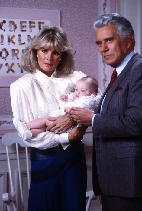 Framed Print : DYNASTY, from left: Linda Evans, Jessica Player, John Forsythe, (1984), 1981-89