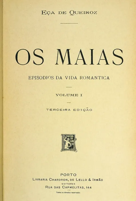 Framed Print : EA DE QUEIROZ, Jos Mara (1843-1900). Frontispiece of a Portuguese edition of 'Os Maias. Episodios da vida romantica'. SPAIN. Barcelona