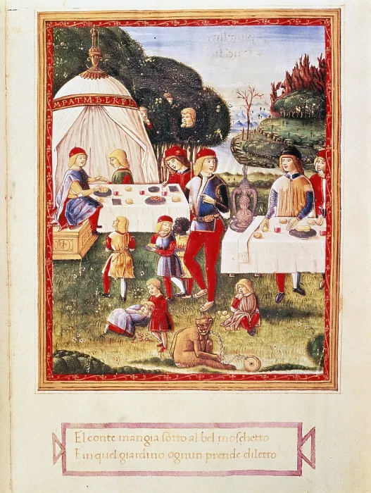 Framed Print : The earl under the musket, unknown artist related to Cristoforo de Predis, 15th Century, miniature - Italy, Lombardy, Milan, Castello Sforzesco, Civic Collection of Art