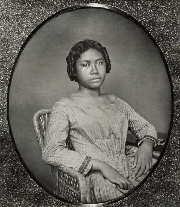 Framed Print : Earliest known photo of future Queen of Hawaii, Liliuokalani, c. 1860s (BSLOC_2017_20_57)