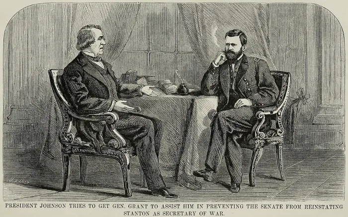 Framed Print : Early in 1866, Gen. Ulysses Grant privately disapproved of President Johnsons lenient policies toward the former Confederate states, where crimes against freedmen went unpunished