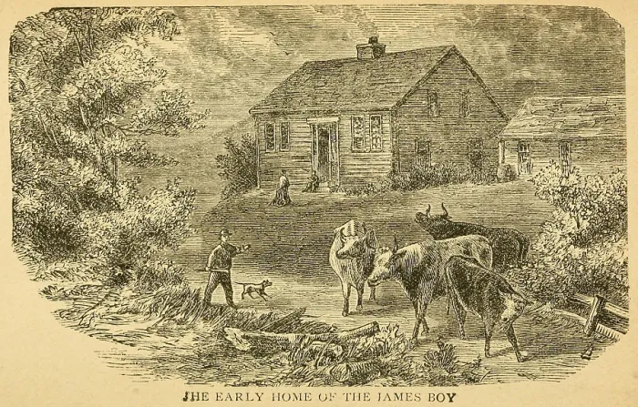 Framed Print : Early home of the James boys in Clay County, Missouri. James father was a minister who died on his trip to prospect gold in California when Frank was nine and Jesse was four Framed Print : Early home of the James boys in Clay County, Missouri. James father was a minister who died on his trip to prospect gold in California when Frank was nine and Jesse was four