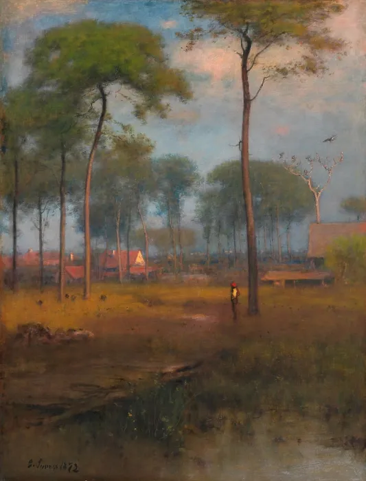 Framed Print : Early Morning, Tarpon Springs, Florida, 1892, by George Inness, 1825-1894, American landscape painting, oil on canvas. (BSLOC_2023_2_6)