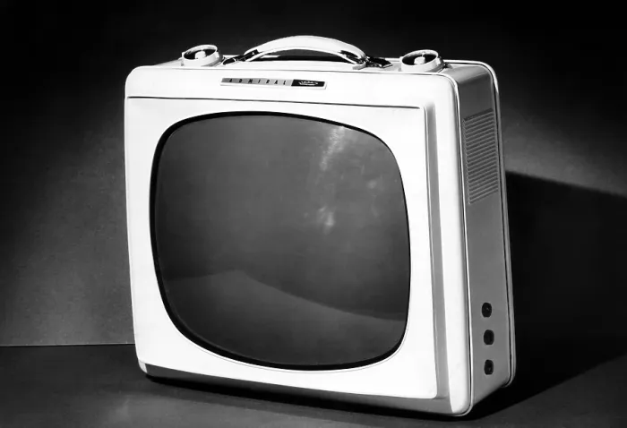 Framed Print : An early portable television set from Admiral Corporation, circa 1959. Courtesy: CSU Archives / Everett Collection
