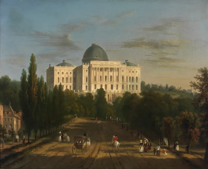 Framed Print : This early view of the west façade of United States Capitol, was painted by Victor de Grailly (French, 1804-1889), after William Henry Bartlett (British, 1809-1854), ca. 1826