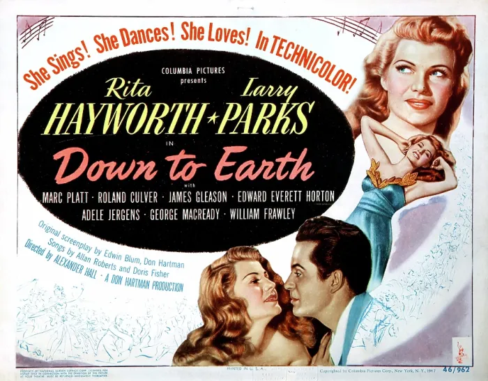 Framed Print : DOWN TO EARTH, Rita Hayworth, Larry Parks, 1947 Framed Print : DOWN TO EARTH, Rita Hayworth, Larry Parks, 1947