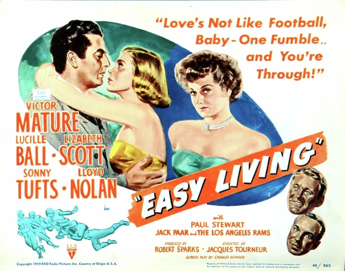 Framed Print : EASY LIVING, Victor Mature, Lizabeth Scott, Lucille Ball, Sonny Tufts, Lloyd Noaln, 1949