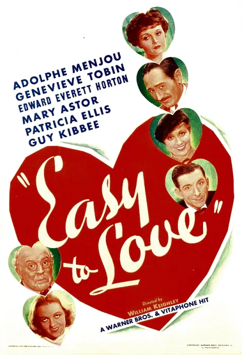 Framed Print : EASY TO LOVE, left from top: Guy Kibbee, Patricia Ellis, right from top: Genevieve Tobin, Adolphe Menjou, Mary Astor, Edward Everett Horton on midget window card, 1934