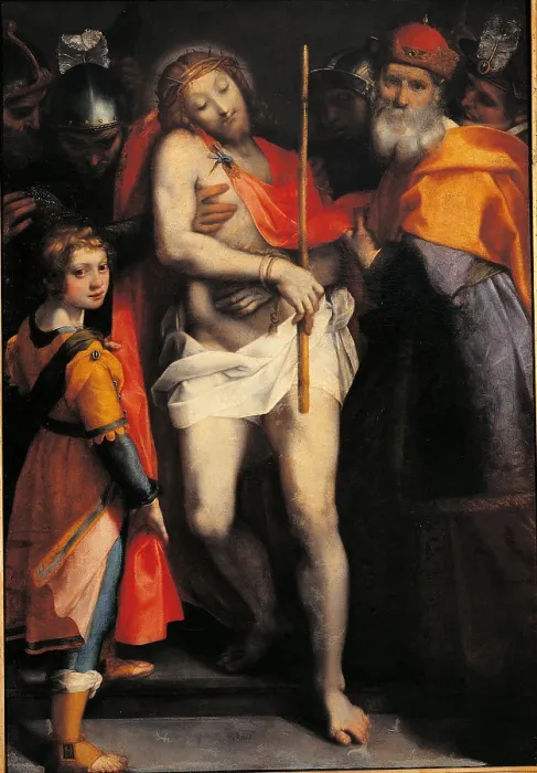 Framed Print : Ecce homo, by Ventura Mazza, Federico Fiori known as Barocci (or Baroccio), 1600 - 1630 about, 17th Century, oil on canvas, cm 180 x 127 - Italy, Lombardy, Milan