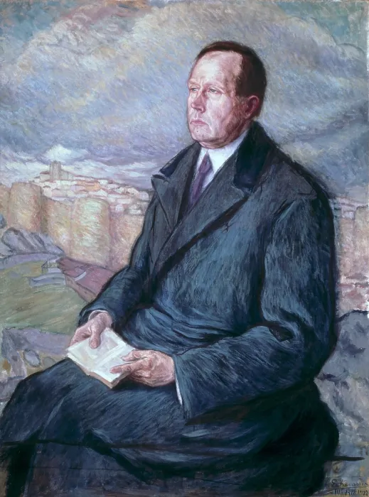 Framed Print : ECHEVARRIA Y ZURICALDAY, Juan de (1875-1931). Portrait of Azorin. 1922. Oil on canvas. - Iberfoto / Everett Collection (342851)**US SALES ONLY**