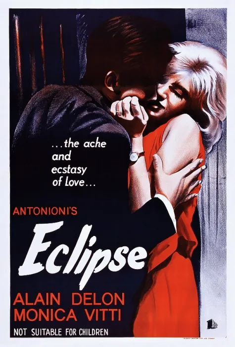 Framed Print : ECLIPSE, l-r: Alain Delon, Monica Vitti on poster art, 1962