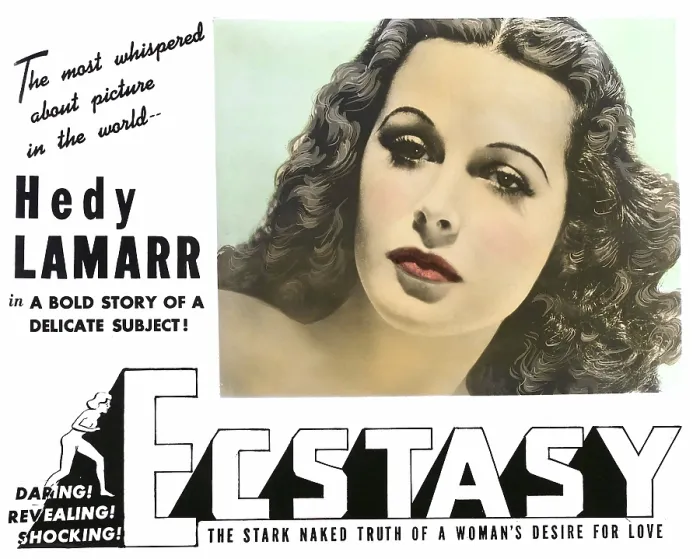 Framed Print : ECSTASY, (aka EXTASE), Hedy Lamarr, 1933 (1940s re-release poster)