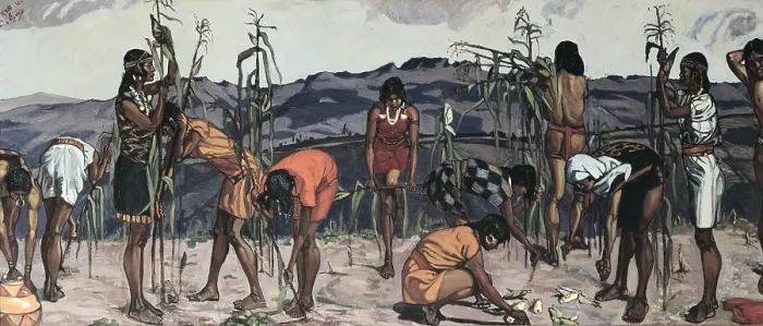 Framed Print : Ecuador. Indigenous painting. 'Corn harvest'. ECUADOR. Quito. Library of the Museum Jacinto Jijn y Caamao of Archaeology and Colonial Art Framed Print : Ecuador. Indigenous painting. 'Corn harvest'. ECUADOR. Quito. Library of the Museum Jacinto Jijn y Caamao of Archaeology and Colonial Art