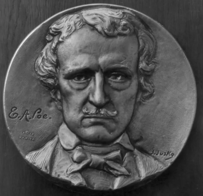 Framed Print : Edgar Allan Poe, (1809-1849), American writer, medallion of bust, December 30, 1913