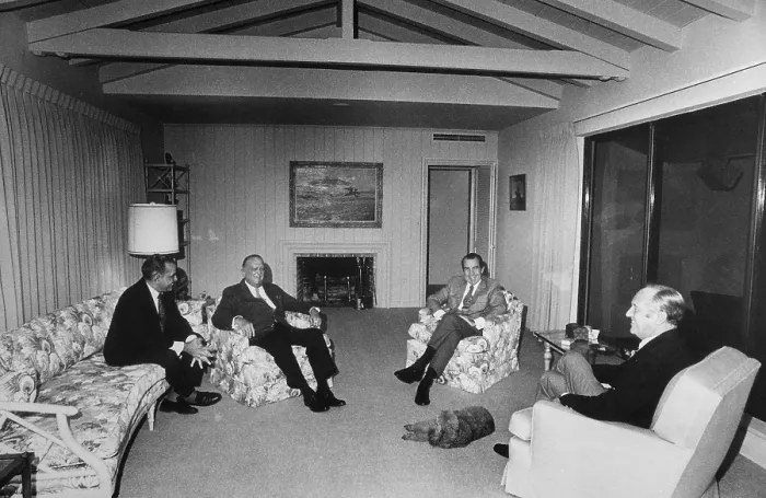 Framed Print : Edgar J. Hoover was a guest in Richard Nixon's Key Biscayne home. L to R Charles Rebozo Hoover President Nixon Sec. of State William Rogers. Dec. 1971 Framed Print : Edgar J. Hoover was a guest in Richard Nixon's Key Biscayne home. L to R Charles Rebozo Hoover President Nixon Sec. of State William Rogers. Dec. 1971