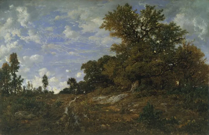 Framed Print : THE EDGE OF THE WOODS AT MONTS-GIRARD, by Theodore Rousseau, 1852-54, French painting, oil on wood Framed Print : THE EDGE OF THE WOODS AT MONTS-GIRARD, by Theodore Rousseau, 1852-54, French painting, oil on wood