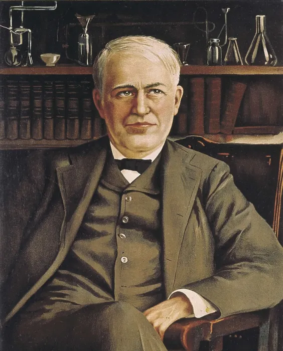 Framed Print : EDISON, Thomas Alva (1847-1931). Oil on canvas. AISA / Everett Collection**US SALES ONLY**