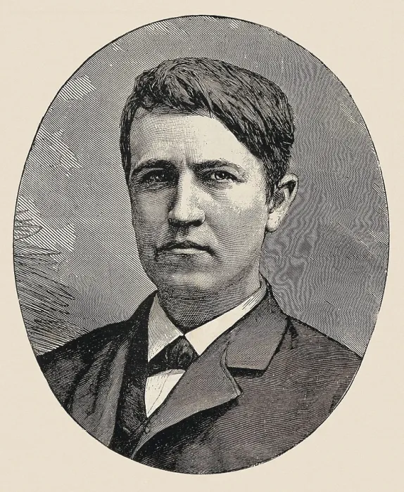 Framed Print : EDISON, Thomas Alva (1847-1931). Engraving. AISA / Everett Collection**US SALES ONLY** Framed Print : EDISON, Thomas Alva (1847-1931). Engraving. AISA / Everett Collection**US SALES ONLY**