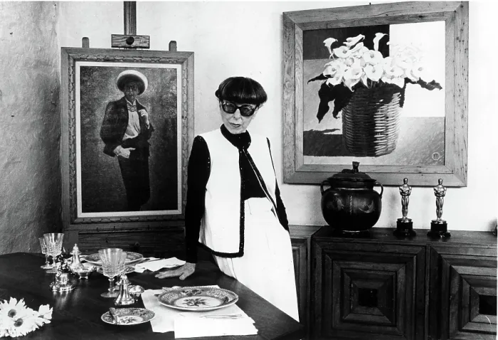 Framed Print : EDITH HEAD, preparing for dinner guests, 1981.. Courtesy: CSU Archives  /  Everett Collection