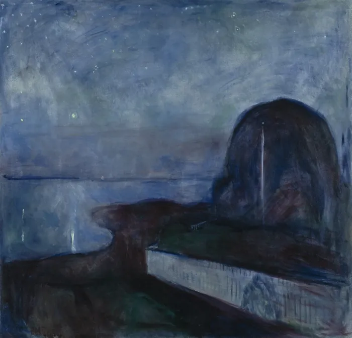 Framed Print : Edvard Munch, by Starry Night, 1993, Norwegian painting, oil on canvas Framed Print : Edvard Munch, by Starry Night, 1993, Norwegian painting, oil on canvas