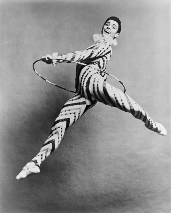 Framed Print : Edward Villella (b. 1936), in mid-air leap, in his role as the Peppermint Stick in Tchaikovsky's THE NUTCRACKER as performed by the New York City Ballet at City Center. 1960