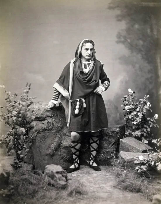 Framed Print : Edwin Booth (1833-1893), American actor, in costume as Hamlet. Photo by J. Guerney, ca. 1870
