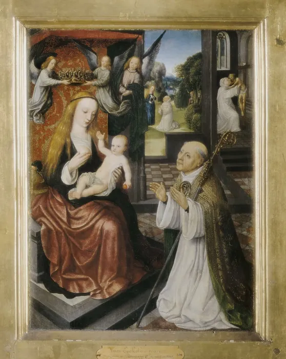 Framed Print : Eeckele, Jan van. The Lactation of Saint Bernard. 16th c. Flemish art. Oil. BELGIUM. Tournai. Fine Arts Museum. AISA / Everett Collection**US SALES ONLY** Framed Print : Eeckele, Jan van. The Lactation of Saint Bernard. 16th c. Flemish art. Oil. BELGIUM. Tournai. Fine Arts Museum. AISA / Everett Collection**US SALES ONLY**