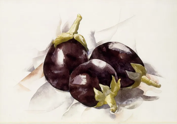 Framed Print : EGGPLANTS, by Charles Demuth, 1927, American painting, watercolor, and graphite on cardboard