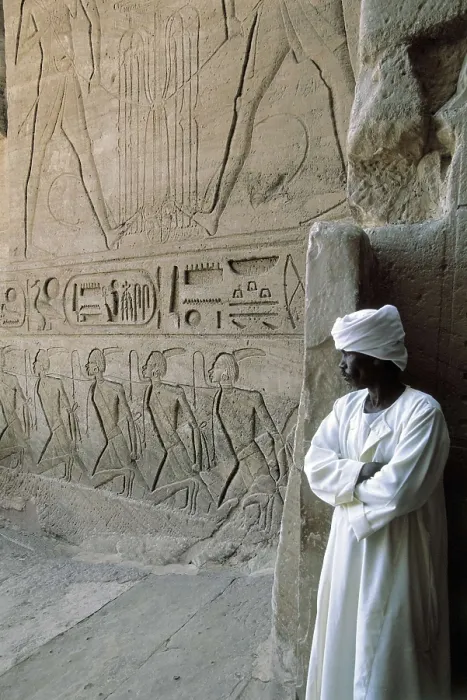 Framed Print : EGYPT. ASWAN. Abu Simbel. Great Temple of Rameses II. Main entrance to the Great Temple. Egyptian art. New Kingdom. Architecture. AISA / Everett Collection**US SALES ONLY**
