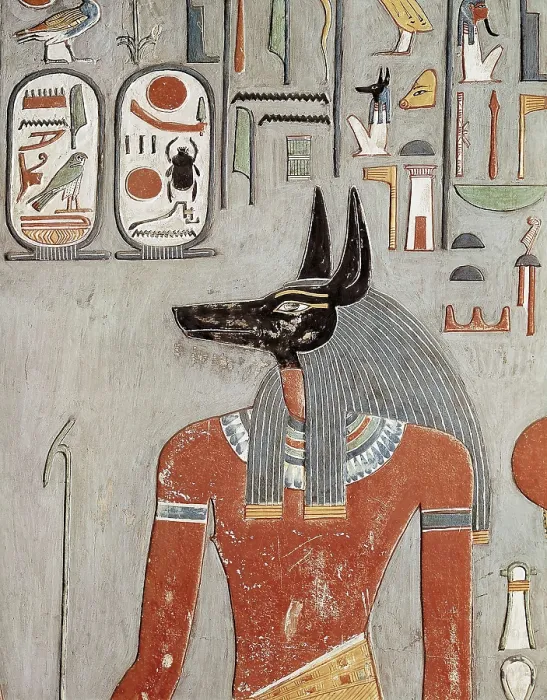Framed Print : EGYPT. Dayr al-Bahri. Valley of the Kings. Tomb of Horemheb. The god Anubis. Egyptian art. New Kingdom. Fresco. AISA / Everett Collection**US SALES ONLY** Framed Print : EGYPT. Dayr al-Bahri. Valley of the Kings. Tomb of Horemheb. The god Anubis. Egyptian art. New Kingdom. Fresco. AISA / Everett Collection**US SALES ONLY**