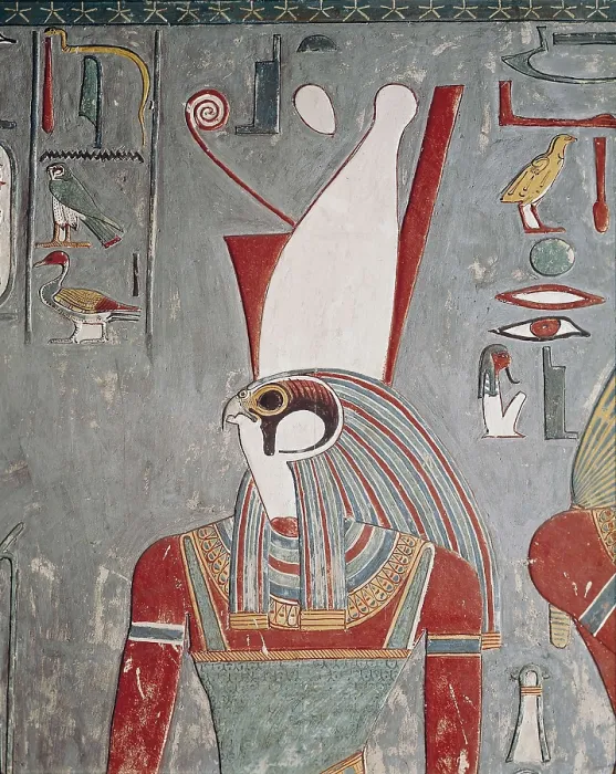 Framed Print : EGYPT. Dayr al-Bahri. Valley of the Kings. Tomb of Horemheb. The god Horus. Egyptian art. New Kingdom. Fresco. AISA / Everett Collection**US SALES ONLY**