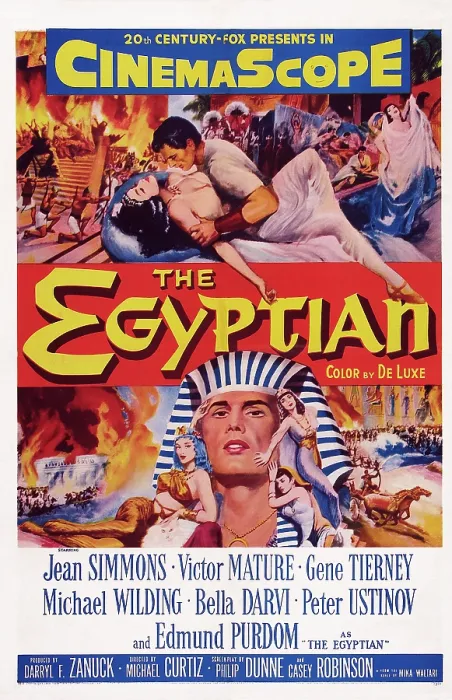 Framed Print : THE EGYPTIAN, top l-r: Gene Tierney, Edmund Purdom, bottom: Victor Mature on poster art, 1954. TM and Copyright 20th Century Fox Film Corp Framed Print : THE EGYPTIAN, top l-r: Gene Tierney, Edmund Purdom, bottom: Victor Mature on poster art, 1954. TM and Copyright 20th Century Fox Film Corp