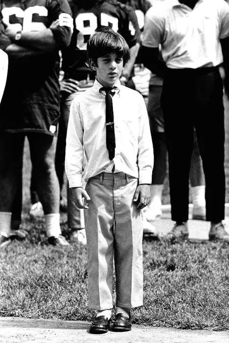 Framed Print : Eight-year-old John F. Kennedy Jr. at the dedication of the Robert F. Kennedy Stadium, in honor of his assassinated uncle. June 10, 1969