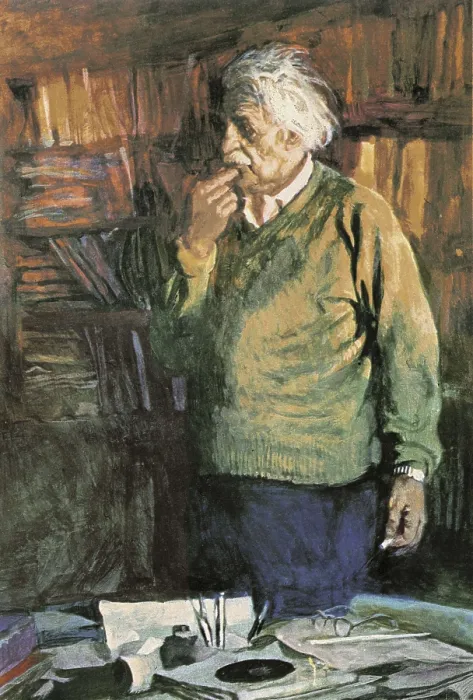 Framed Print : EINSTEIN, Albert (1879-1955). Albert Einstein represented in his studio just after his great intuition on the theory of the mass and the energy. Drawing Framed Print : EINSTEIN, Albert (1879-1955). Albert Einstein represented in his studio just after his great intuition on the theory of the mass and the energy. Drawing