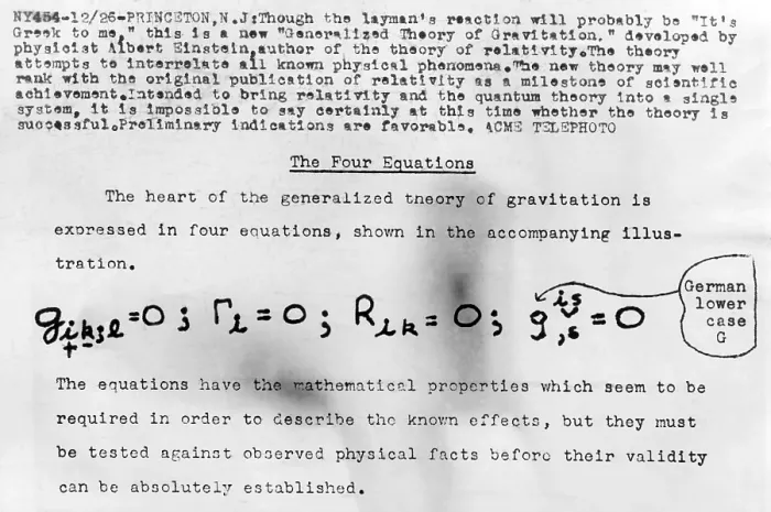 Framed Print : Einstein's Four Equations. Einstein's new Generalized Theory of Gravitation Framed Print : Einstein's Four Equations. Einstein's new Generalized Theory of Gravitation