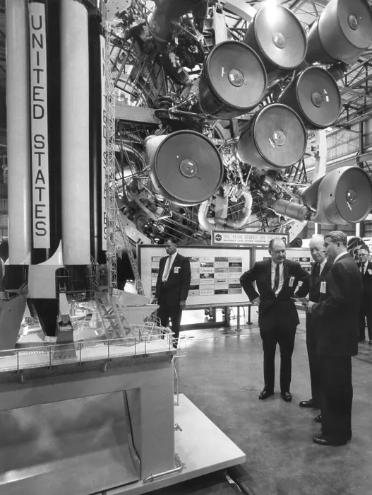 Framed Print : Eisenhower and Director Werhner von Braun talk in the Fabrication and Assembly Engineering Division. Sept. 8, 1960 Framed Print : Eisenhower and Director Werhner von Braun talk in the Fabrication and Assembly Engineering Division. Sept. 8, 1960