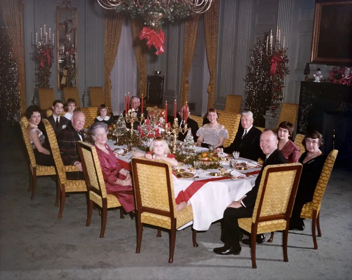 Framed Print : Eisenhower family Christmas dinner in the White House. Ca. 1959-60. - (BSLOC_2014_16_113) Framed Print : Eisenhower family Christmas dinner in the White House. Ca. 1959-60. - (BSLOC_2014_16_113)