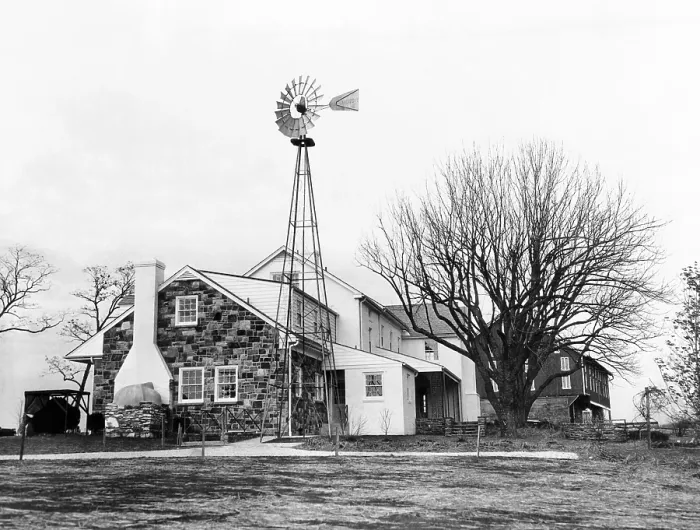 Framed Print : Eisenhower farm at Gettysburg. The Eisenhowers purchased the run-down farm in 1950 for $40, 000, and restored it as a weekend retreat, and post-Presidential home. Photo from 1955